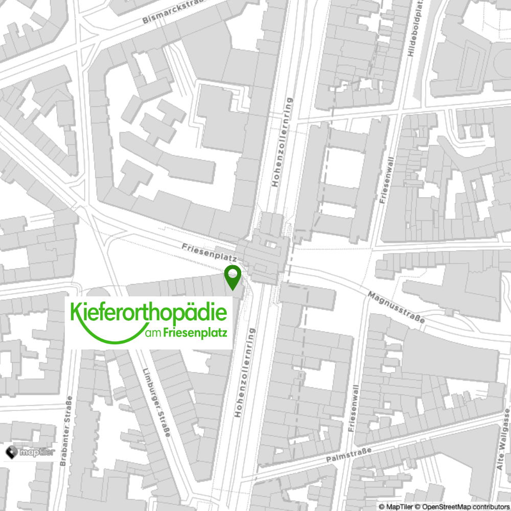 Landkarte Kieferorthopädie am Friesenplatz